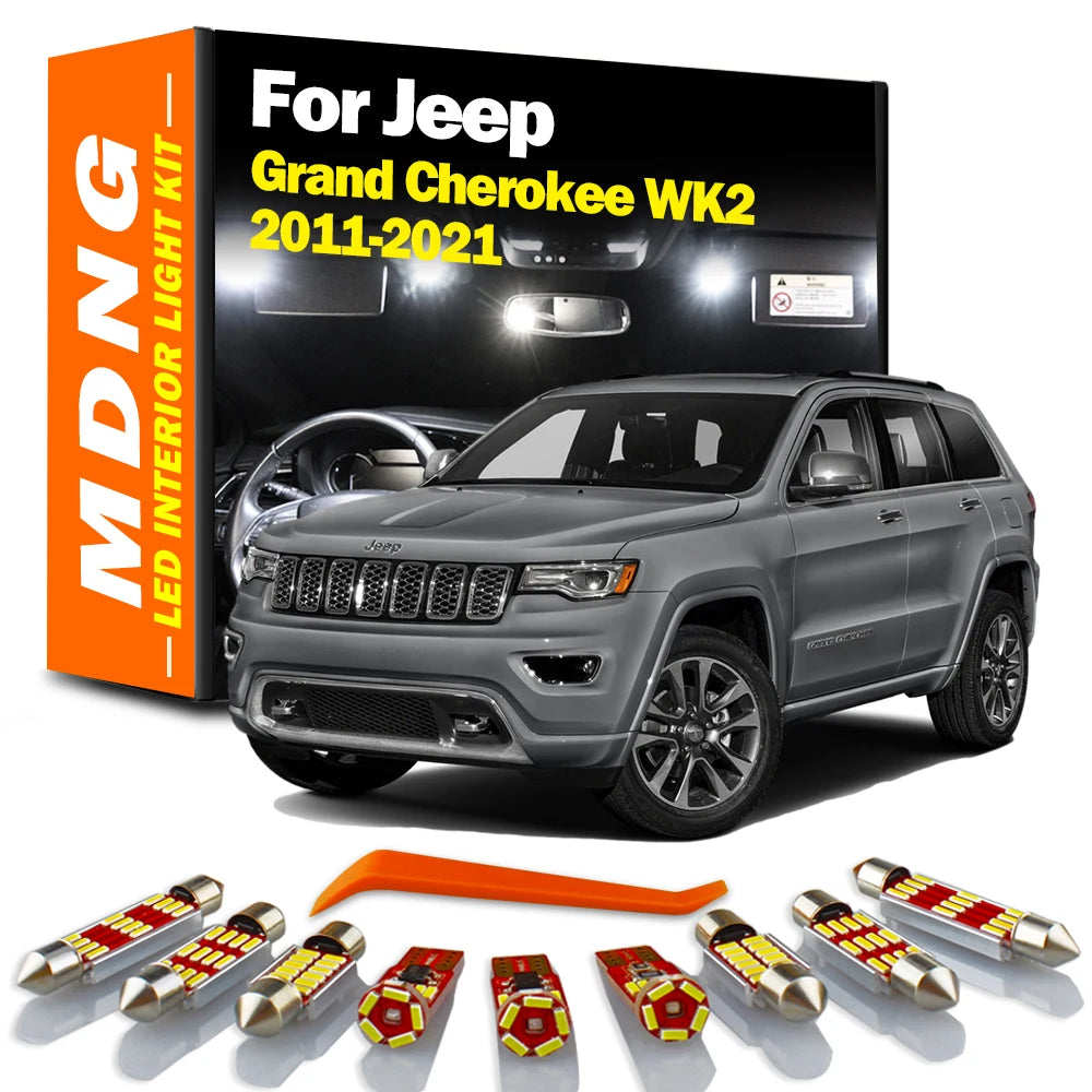 MDNG 15Pcs Canbus Interior LED Map Dome Trunk Light Kit For 
