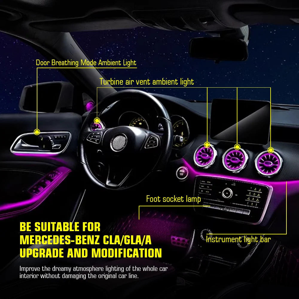 Led 12/64 Colours Ambient Lights For Mercedes-Benz A/CLA W17