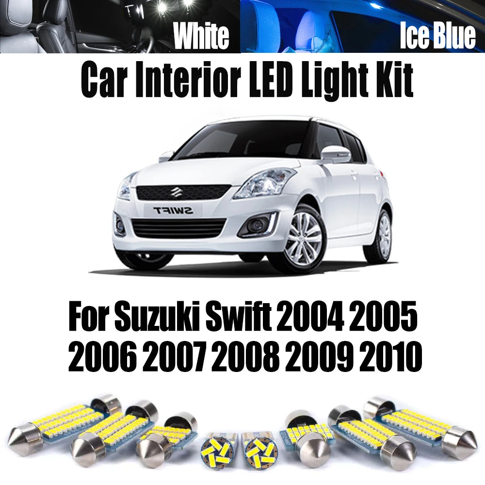 8-Piece LED Interior Light Kit for Suzuki 2004-2007 - Canbus Error-Free Interior Bulbs