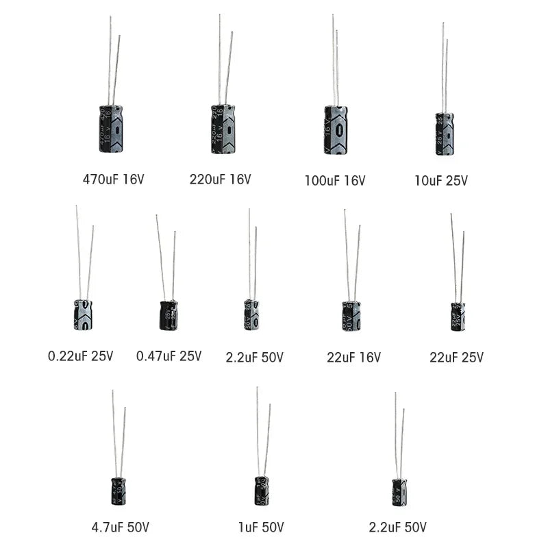 120pcs Electrolytic Capacitor 16V 25V 50V Aluminum Electroly