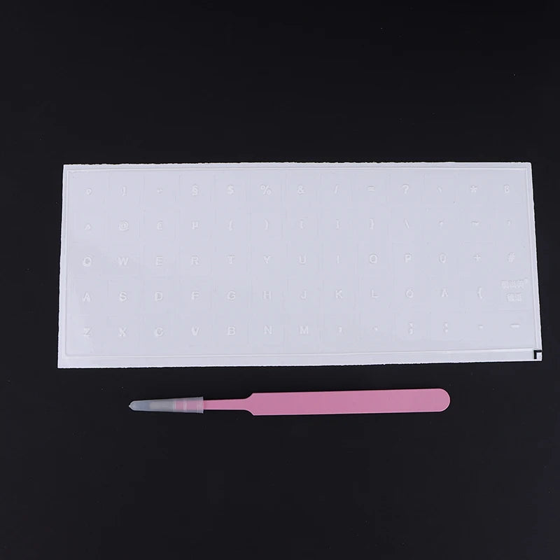Korean German Transparent Tear Off Keyboard Stickers Universal Laptop Desktop Single Film Engraved Keycap Replacement Sticker