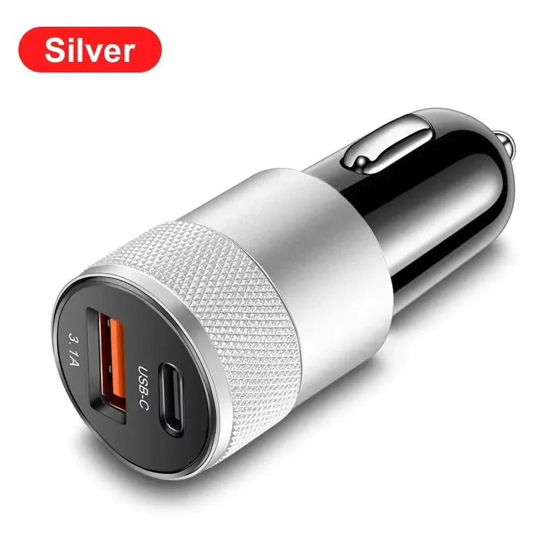 200W Dual USB Car Charger Pull Ring Fast Charging Car Phone Charger Adapter For Xiaomi Samsung Mini Car Charger