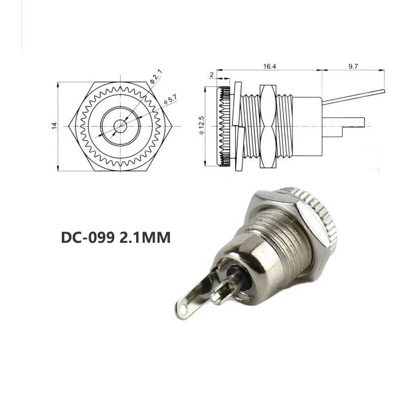 10/50PCS DC099 5.5 mm X 2.1mm DC Power Jack Socket 5.5 2.1 F
