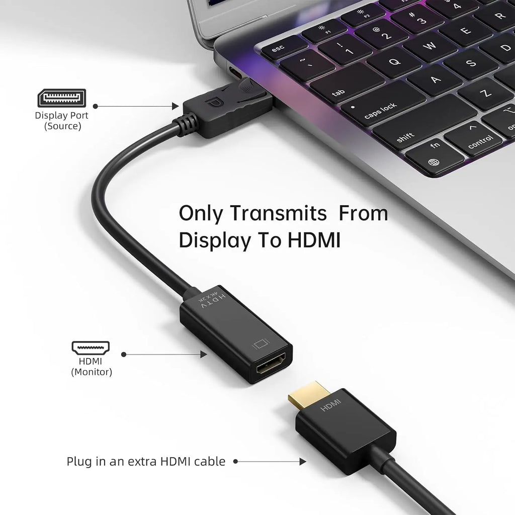 DP to HDMI Adapter 4k DisplayPort to HDMI Converter Male to 