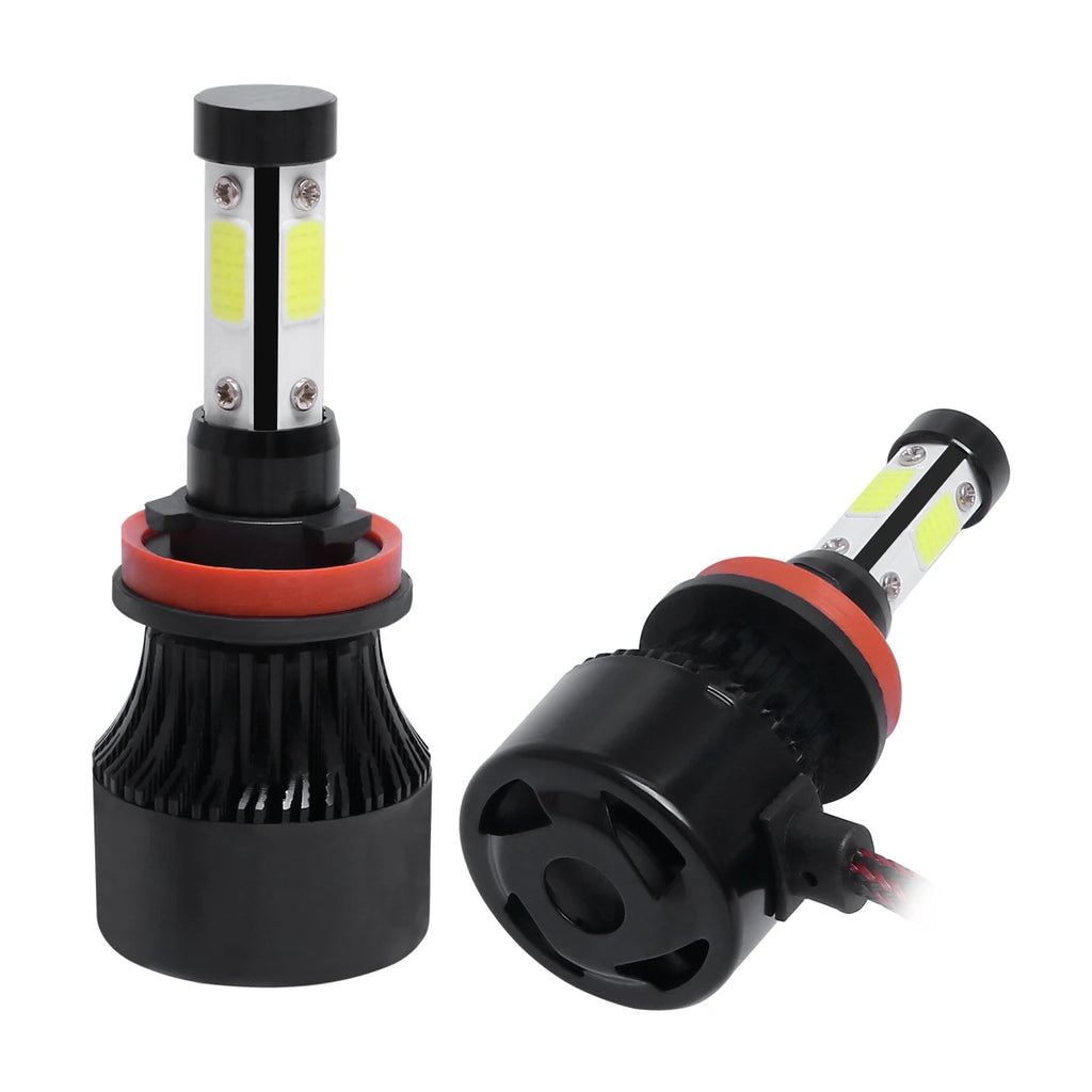 2Pcs New 4 Sides LED 6500K H4 H7 H11 H9 H8 9004 9005 9006 9007 4COB Car LED Headlight Bulbs Auto Led HB3 HB4 HB5 Headlamps 12V