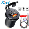 12V/24V usb socket quick charge 3 0 USB Outlet USB C Car Charger Socket 12V/24V 3USB Socket PD3.0 and QC3.0 Car USB Port