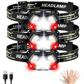 New 2000LM Ultra Bright 9 LED Headlamp USB Rechargeable Headlight 6 Modes Waterproof Motion Sensor Head Lamp Work Flashlight