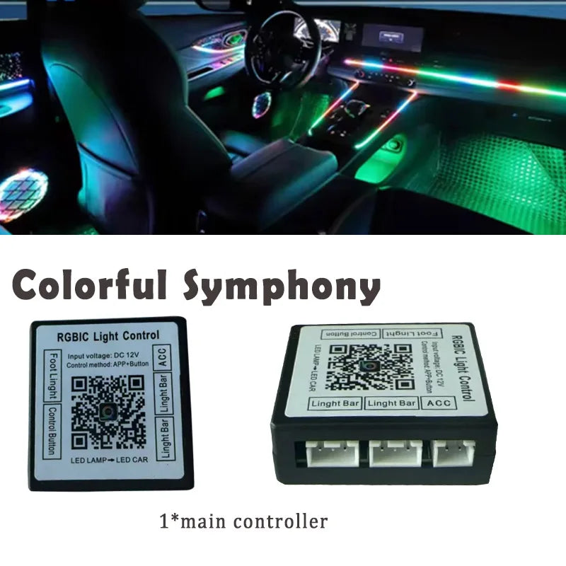 18/22 in 1 Symphony RGB Atmosphere Lamp Parts 20/35/75/110CM Light Strip Speaker Storage Light Extend Line Main/ Sub Controller
