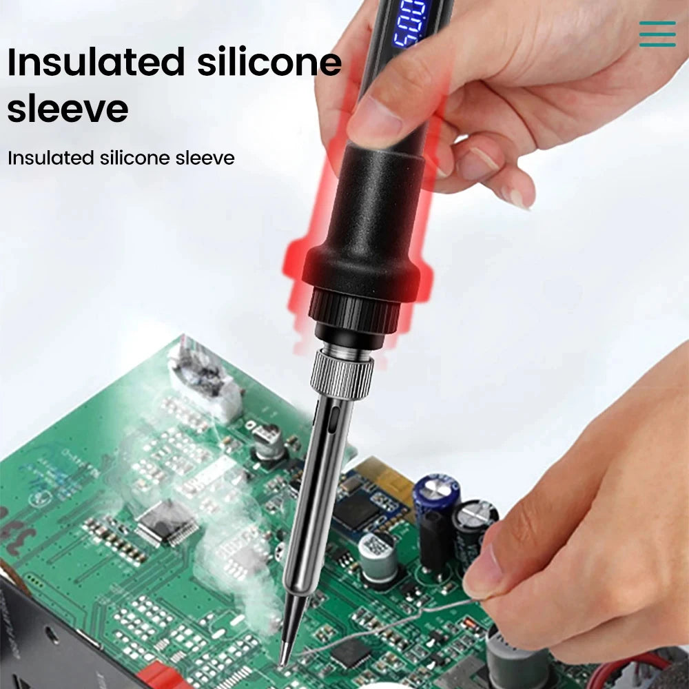 80W Electric Soldering Iron 16-IN-1 LCD Digital Display 180-