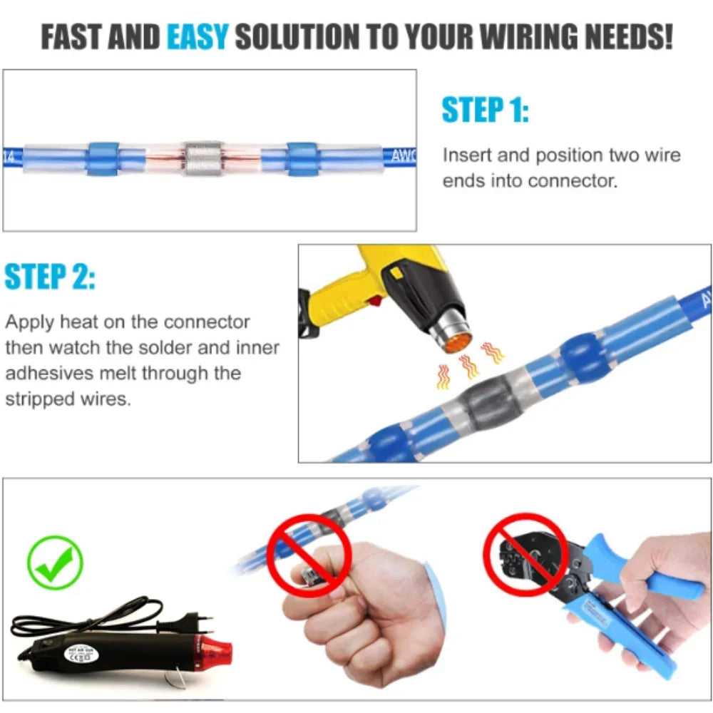 50/800PCS Wire Cable Splice Terminal Kit Waterproof Heat Shr