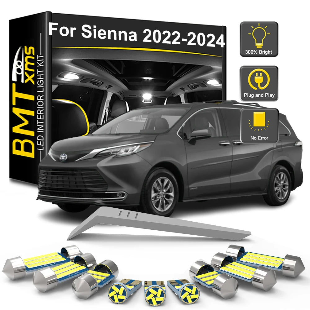 BMTxms 17Pcs LED Interior Light Bulb Kit For Toyota Sienna H