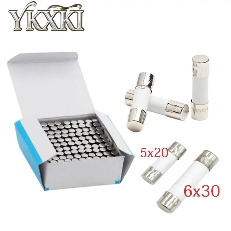 20-100pcs 5 20mm 6 30mm Fast blow Ceramic Fuse 0.1A 0.2A 0.5