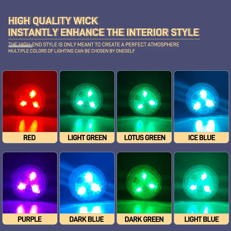 New Wireless Adhesive LED Car Interior Ambient Light Remote 