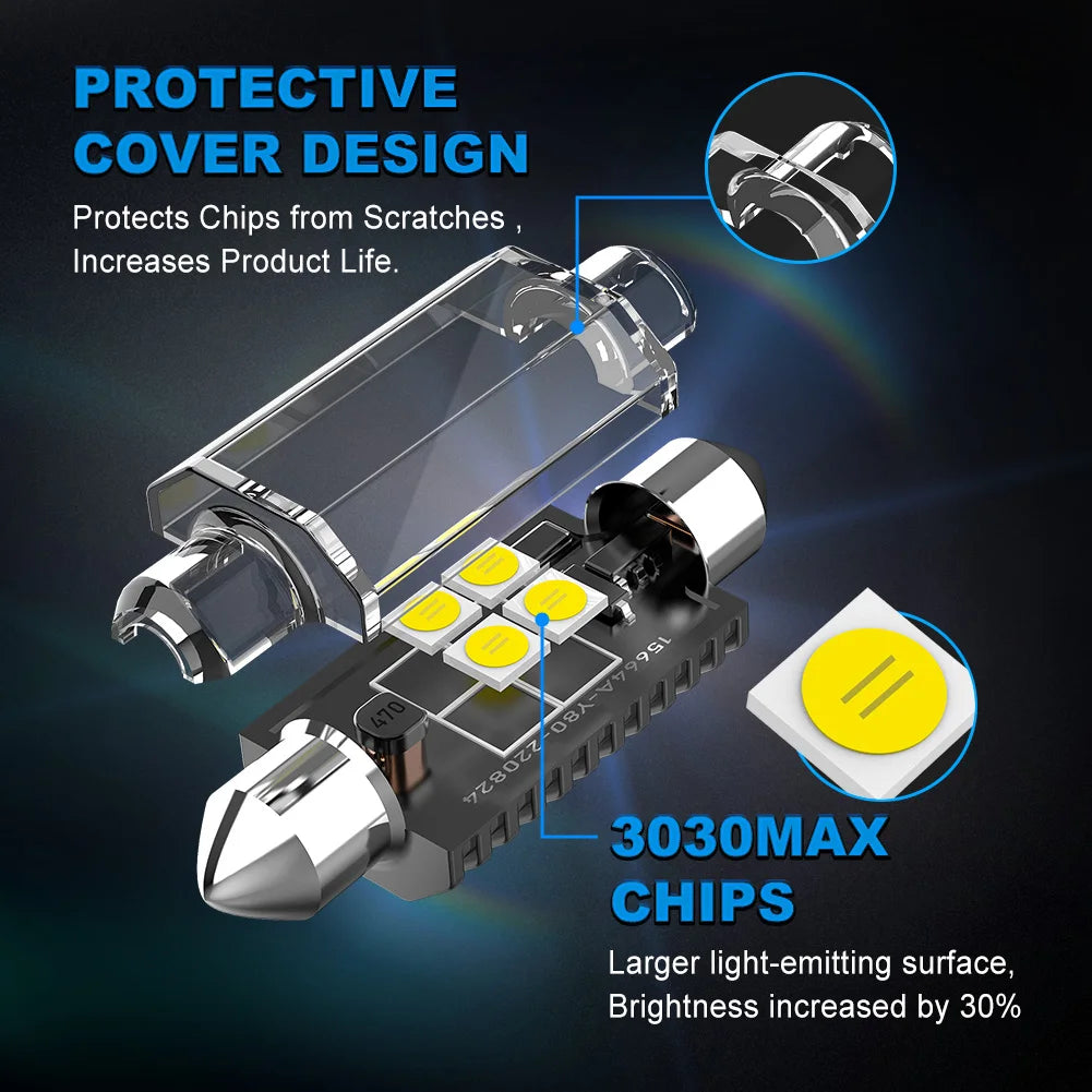 NAO C5W LED CANBUS Error Free Festoon 31mm 36mm 39mm 41mm 12