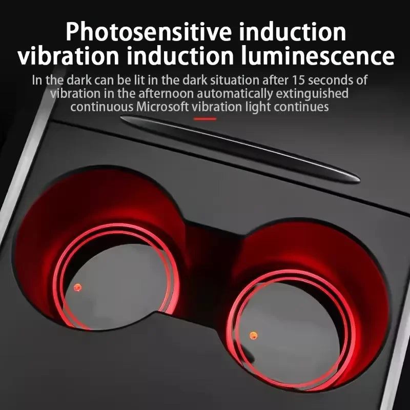 7 Color Changing LED Light Car Cup Holder Lights Decorative 