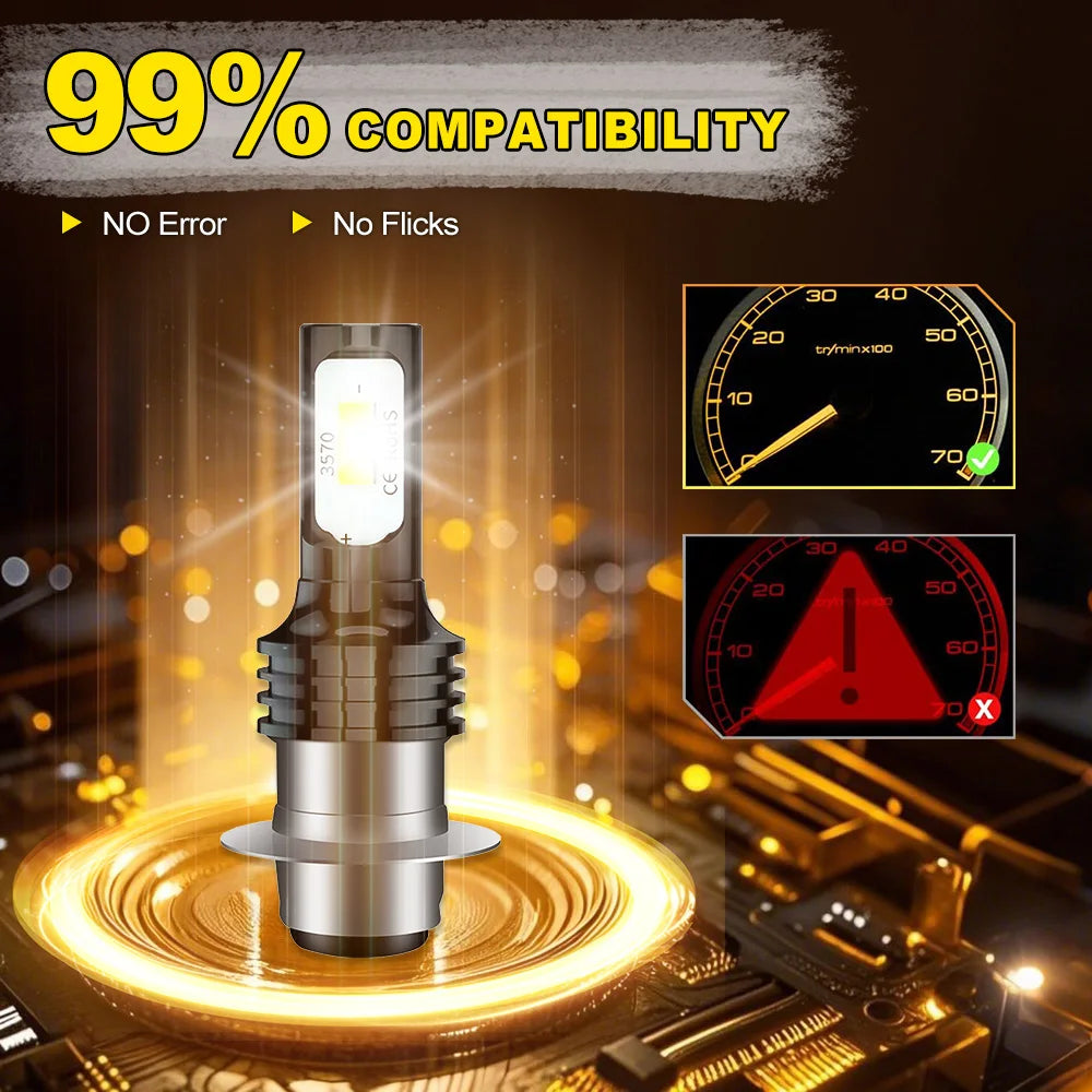 ROADSUN 1/2PCS Motorcycle LED Headlight Bulbs Upgrade High Q