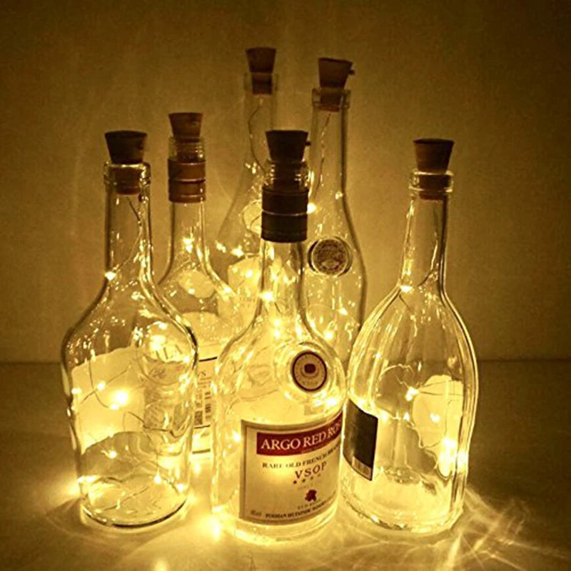 LED Solar Powered Bottle Stopper Light String Outdoor Waterp