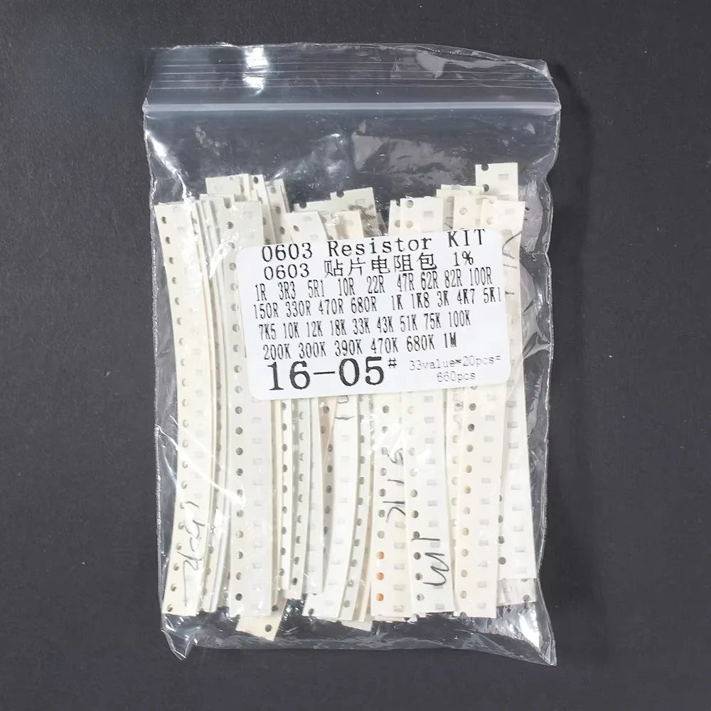 660PCS SMD Resistor Kit 0603 0805 1206 1% Resistance Assorte