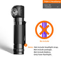 2026 Headlamp Super Bright 1200lm Upgraded version Headlight SUPERFIRE USB C Rechargeable 90 with Magnet Tail Head Flashlight