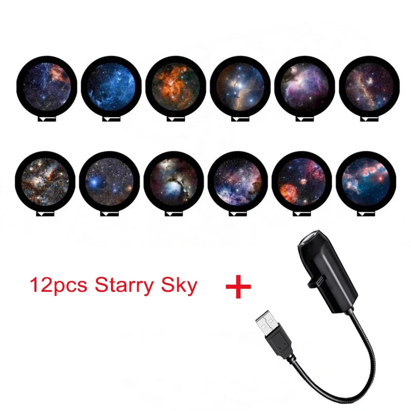 Car Starry Sky Projector Lamp USB Powered Galaxy Night Light
