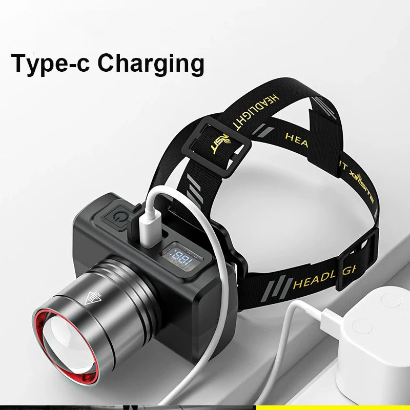 Rechargeable Headlamp Super Bright Head Light Motion Sensor 