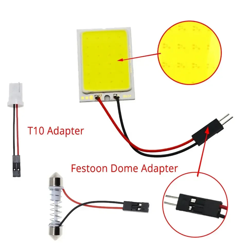 12V-24V Universal Car Interior Readling Lamp COB 108SMD LED 