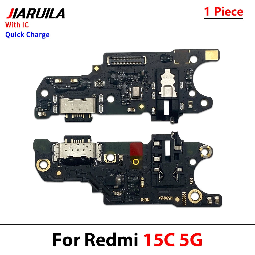 NEW USB Charger Connector Charging Port Micro Board Flex Replacement For Xiaomi Redmi 14C 14R 15C Note 14 5G 4G 14 15 Pro Plus