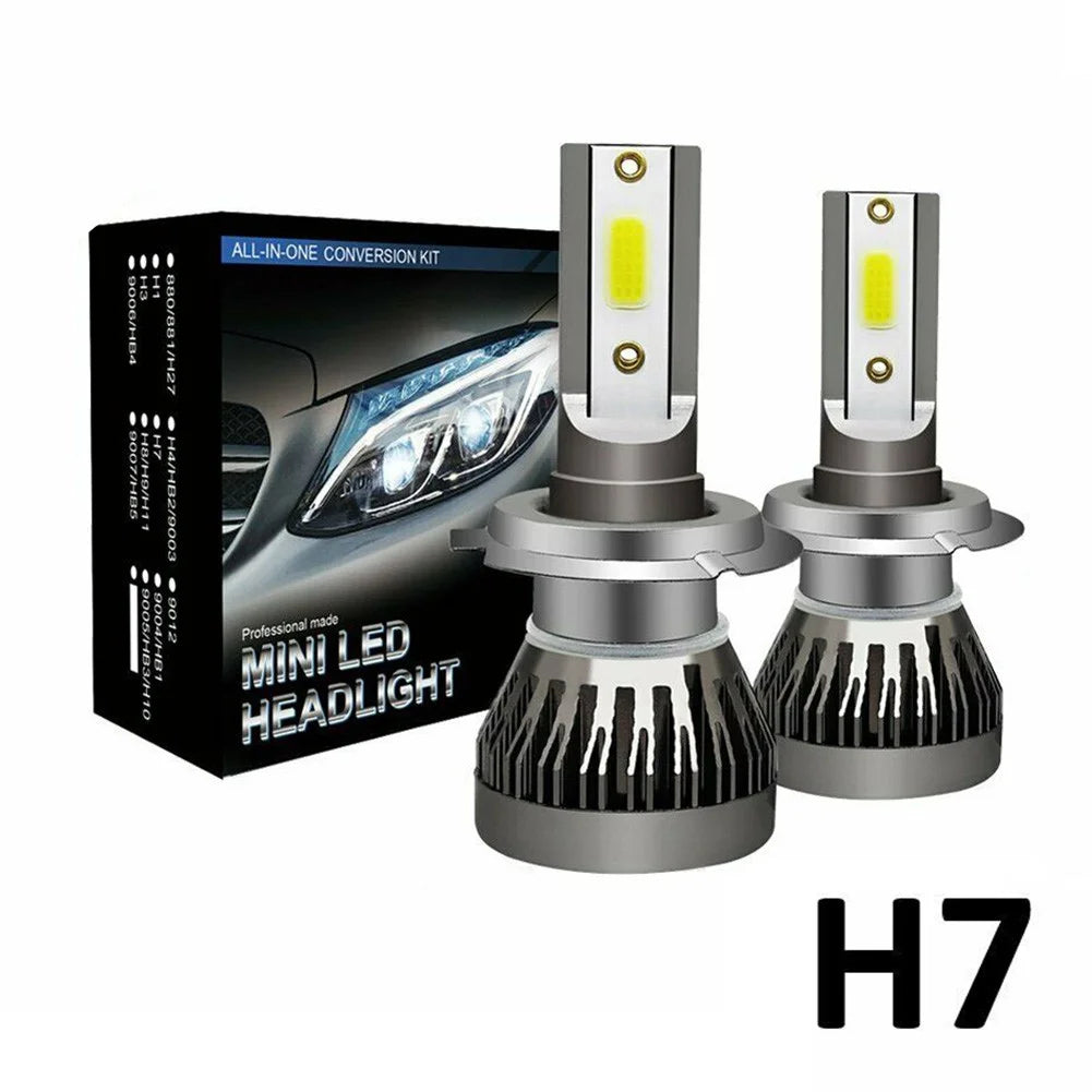 2Pcs H7 Car Light LED Headlight 200W 20000LM Hi/Low Beam Bul