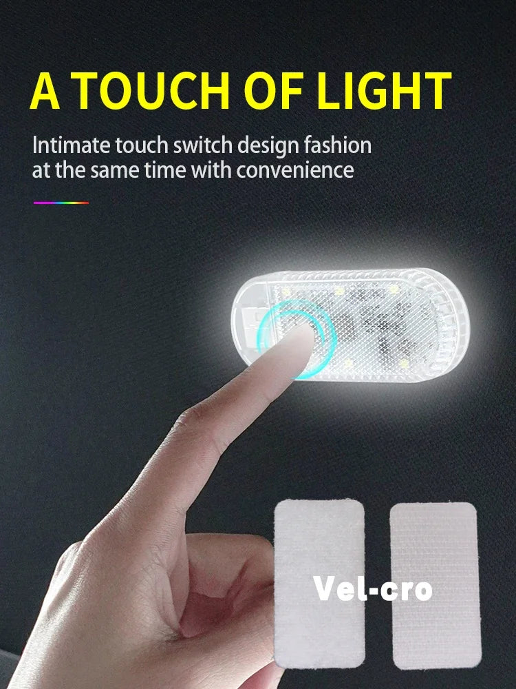 High Brightness LED Touch Light USB Charging Car Interior Li