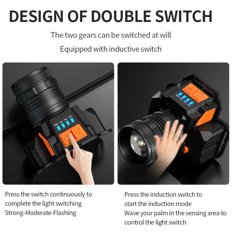 Super Bright LED Headlamp Fishing Headlight Portable Flashli