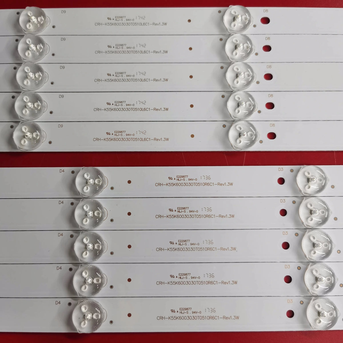 LED Backlight Strip for CRH-K55K6003030T051075B-REV1.5W E229877 E4SFT5517 55BS3700 - Replacement TV Backlight
