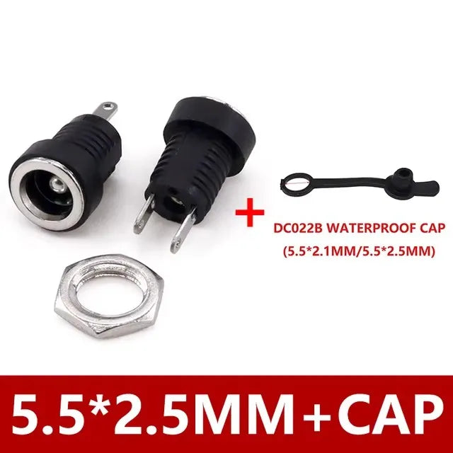 10/50PCS DC022B 5.5 X 2.1mm DC Power Jack Supply Socket 3.5X1.3 DC Female Panel Mount Connector Plug Adapter 5.5 2.5MM 2 Pin