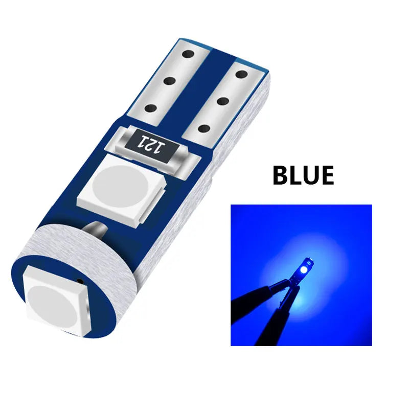 10Pcs T5 Led Bulb Canbus W3W 74 286 W1.2W Super Bright Car Interior Lights Auto Dashboard Lamp Warning Indicator Instrument 12V