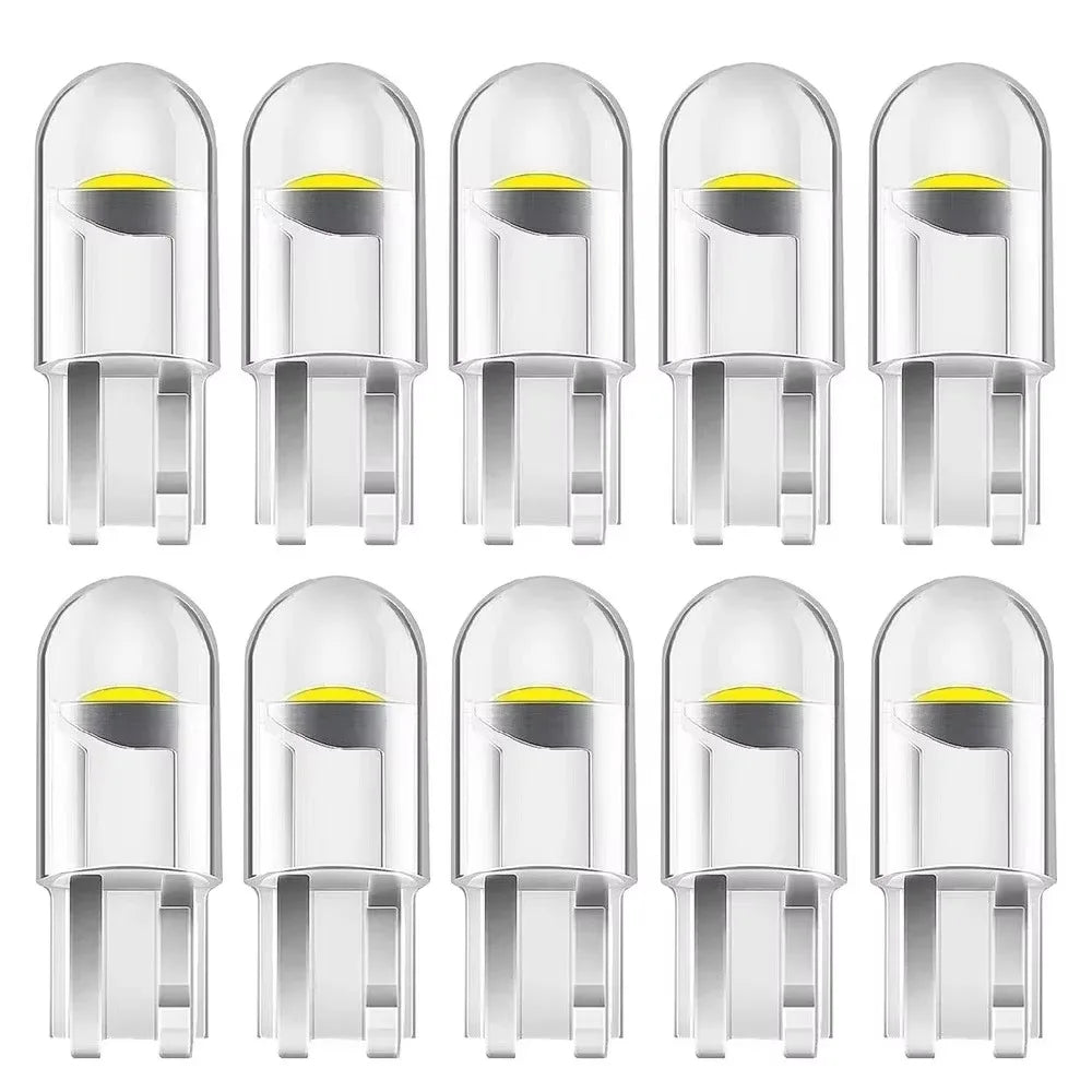 10X New W5W LED Canbus T10 Car Lights COB Glass Interior Par