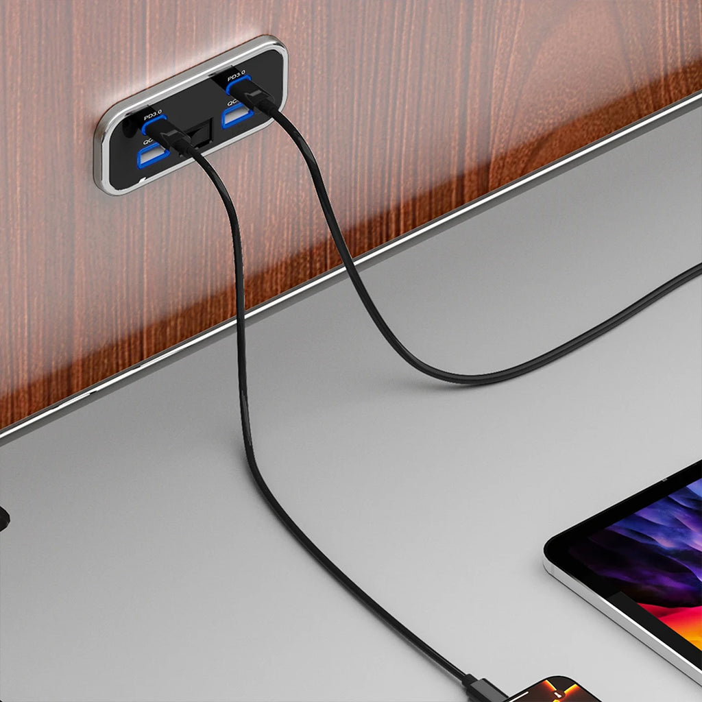 12/24V QC3.0 PD Car Charger Socket Quick Charge Dual USB Dua