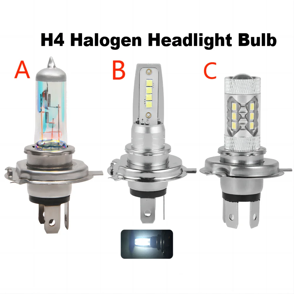 1/2 Pcs H4 Halogen Headlight Bulb for Car Motorcycle H4 Fog 