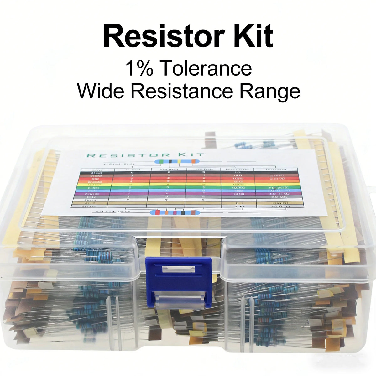 2600Pcs 130 Values Resistor Kit 1/4W Metal Film 1% 0.25W Ele