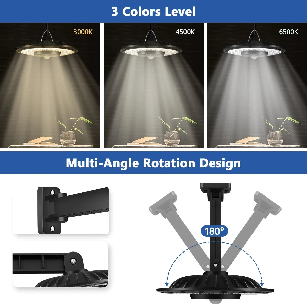 Dual Head Solar Light Indoor Outdoor Solar Powered Shed Ligh