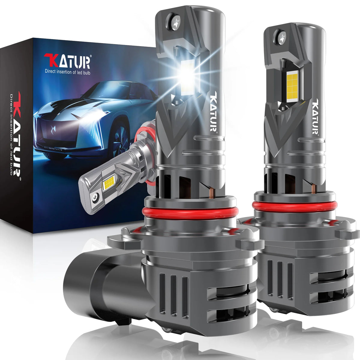 Katur 2x 9005 HB3 Led Car Headlight 100W Bulb Xenon 6000K 20