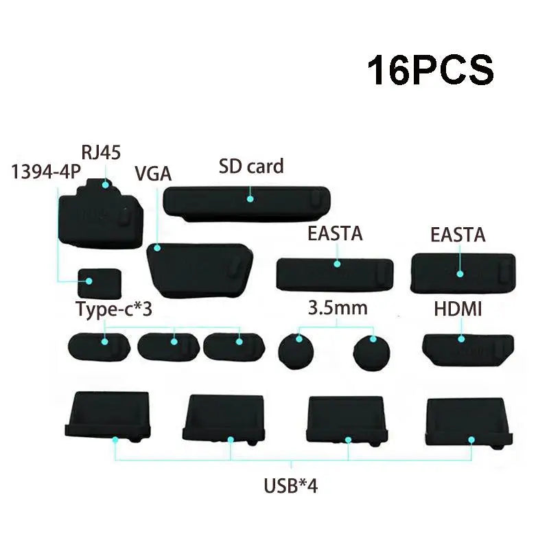 16pcs Anti-dust Plug Notebook Dustproof Stopper Laptop Universal USB Dust Plug Computer Interface Waterproof Cover Accessories