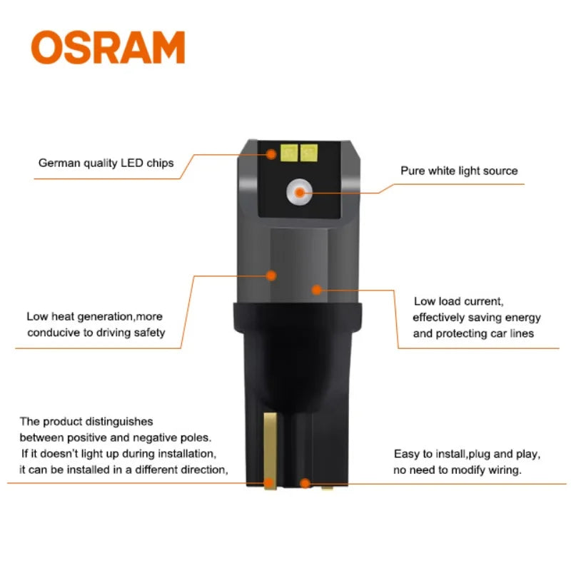 OSRAM LED T10 6000K W5W 194 LEDriving SL Advance 6000K White