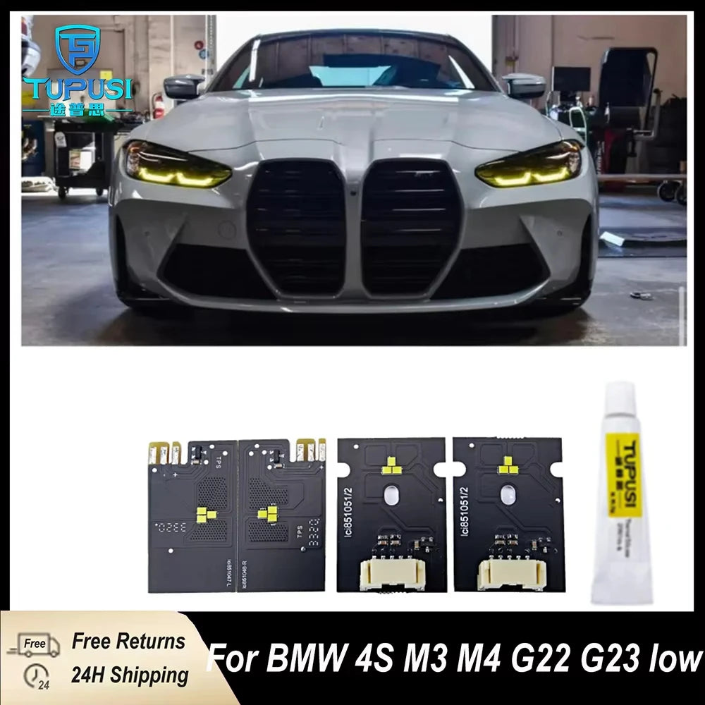 DRL LED Modules LOW EU Version For BMW 4 Series M3 M4 G80 G82 G83 G22 G23 G26 2021-2024 Daytime Running