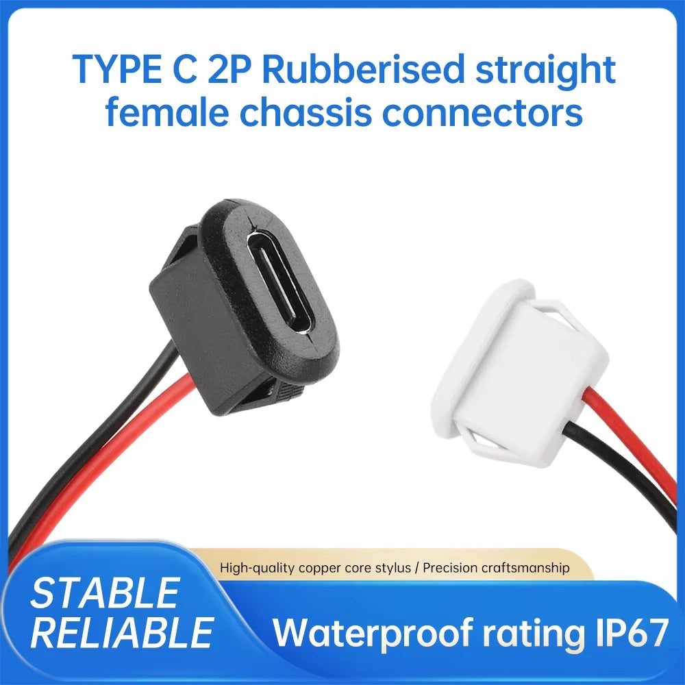 Type C Female Connector Waterproof USB C Female Jack Socket 
