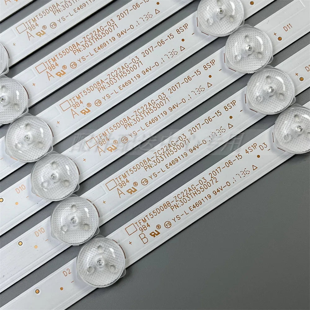 LED Backlight Strip forTFMT55D08A-ZC22AG-03 TFMT55D08B-ZC22AG-03 2017-06-15 8S1P PN:303TH550071 303TH550072