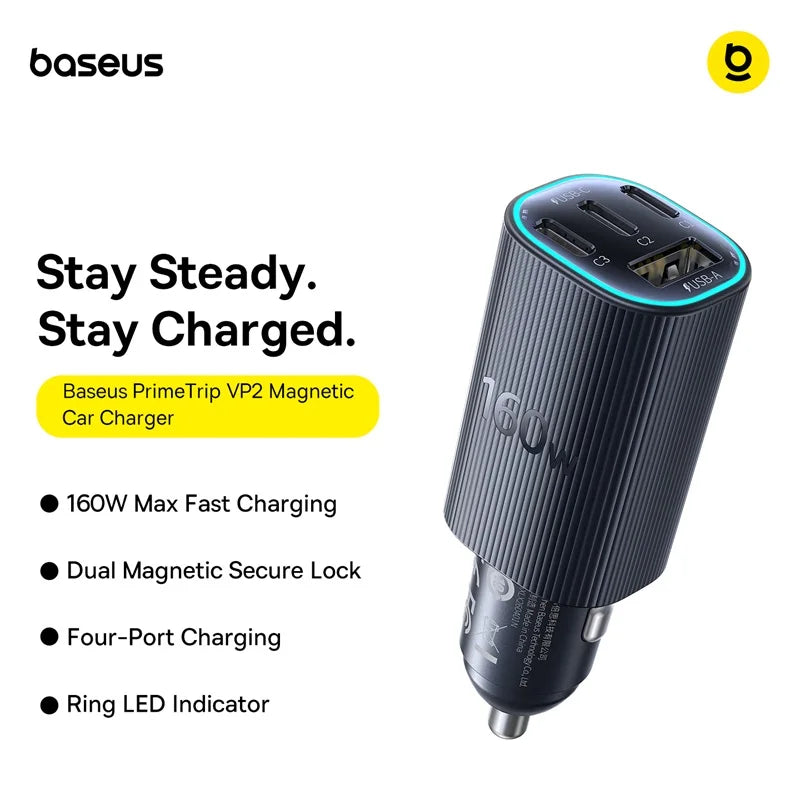 Baseus 160W Car Charger Fast Charging PPS PD3.0 USB Type C C