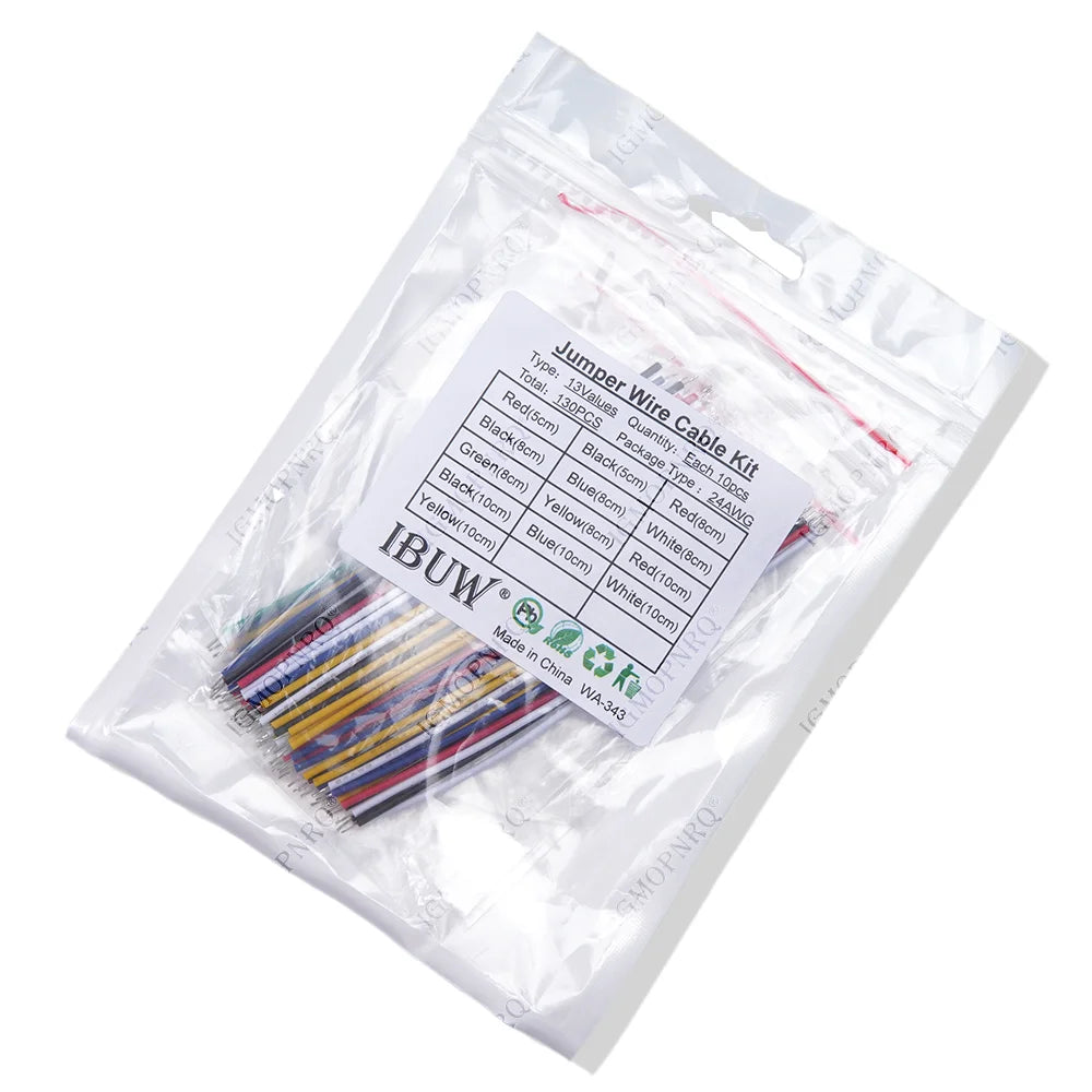 130Pcs 24AWG Breadboard Jumper Wire Cable Kit Tin-Plated PCB