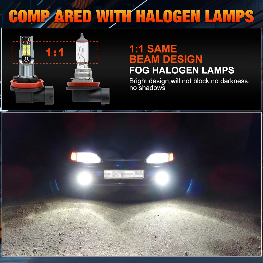 XSTORM 1/2 PCS H11 LED Fog Headlights Bulbs Canbus No Error 