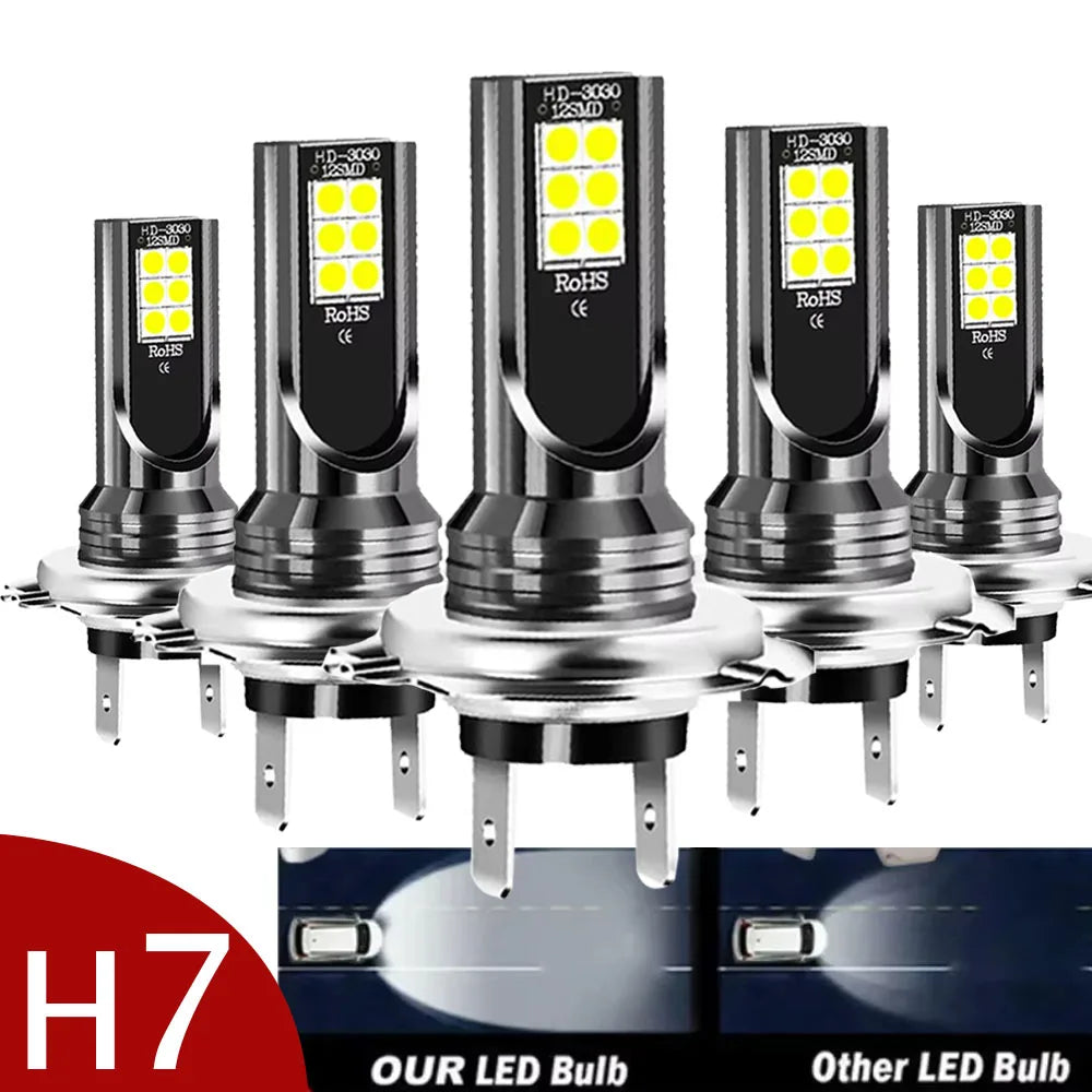 1/2/4/8PCs H7 Led Headlight Bulb Kit Car Fog Light Bulbs 12V