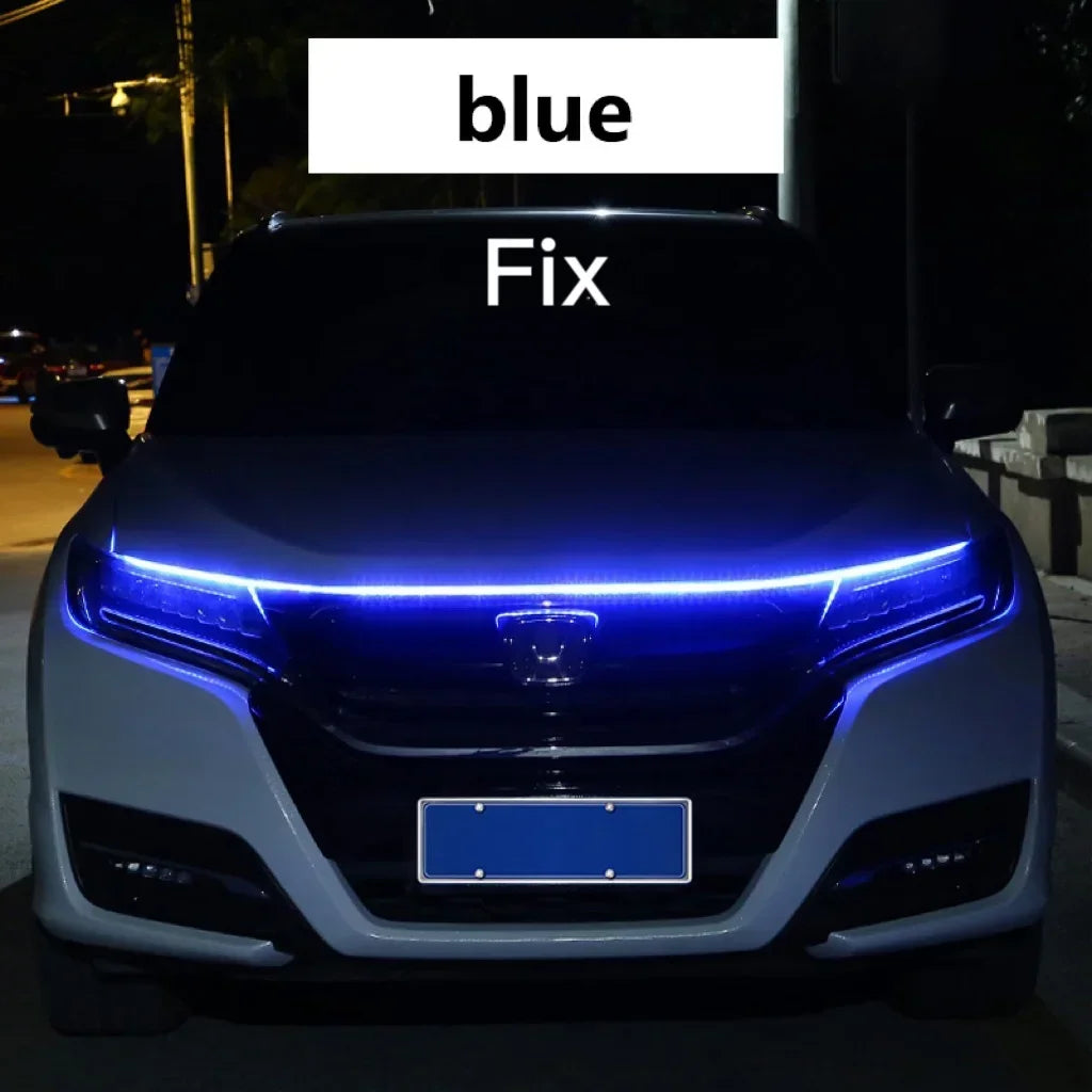12V LED Daytime Running Light Scan Starting Car Hood Decorative Lights DRL Auto Engine Hood Guide Decorative Ambient Lamp