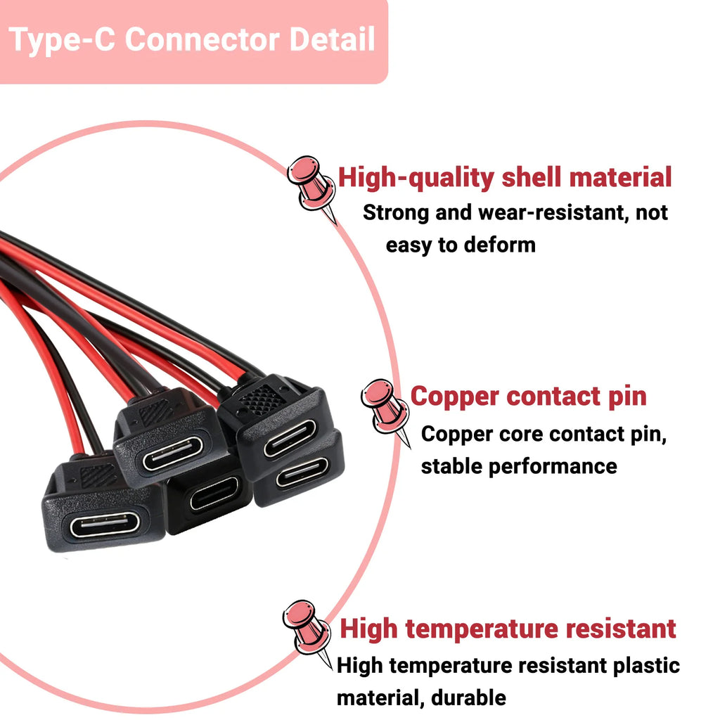 5/10pcs Type-C Female Chassis Connector USB C Female Chassis